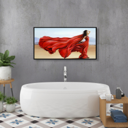 Encadré 24 x 48 - Robe rouge dans le désert