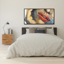 Framed 24 x 48 - Irresistible lips closeup