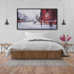 Framed 24 x 48 - Black and red street scene