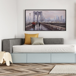 Encadré 24 x 48 - Passants près du pont brooklyn