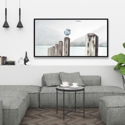Encadré 24 x 48 - Mouette à la marina