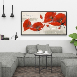 Framed 24 x 48 - Red flowers with an handwritten typo