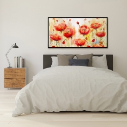 Encadré 24 x 48 - Jardin de fleurs rouge