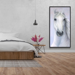 Encadré 24 x 48 - Cheval blanc puissant