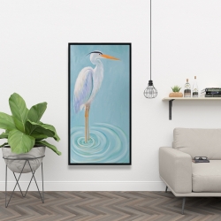 Framed 24 x 48 - Great blue heron