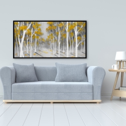 Framed 24 x 48 - Yellow birch forest