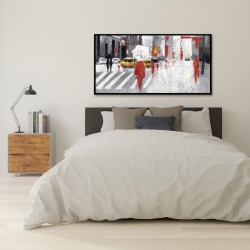 Framed 24 x 48 - Abstract cloudy city street