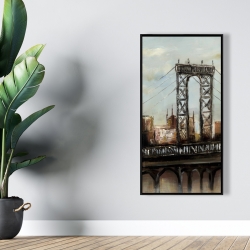 Encadré 24 x 48 - Pont de ville par un jour gris