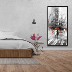 Framed 24 x 48 - Greyish flatiron building