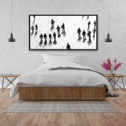 Framed 24 x 48 - Overhead view of people on the street