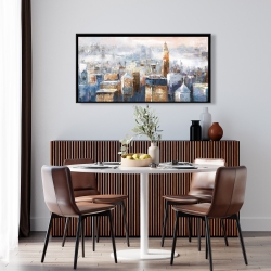 Framed 24 x 48 - Abstract new york city