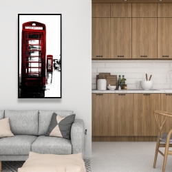 Framed 24 x 48 - Telephone box and big ben of london