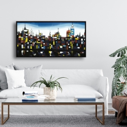 Framed 24 x 48 - Colorful buildings