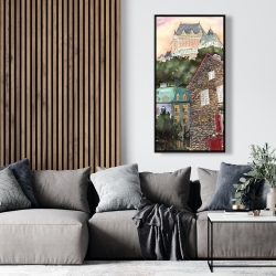 Framed 24 x 48 - Château frontenac in the petit champlain