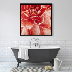 Framed 36 x 36 - Red chrysanthemum