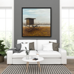 Framed 36 x 36 - Newport beach lifeguard tower