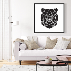 Framed 36 x 36 - Geometric bear head