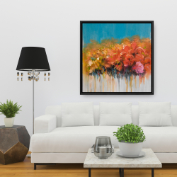 Framed 36 x 36 - Orange flowers bundle