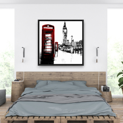Framed 36 x 36 - Telephone box and big ben of london