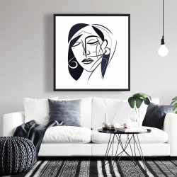 Framed 36 x 36 - Abstract face