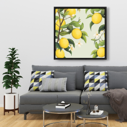 Framed 36 x 36 - Flowery lemons