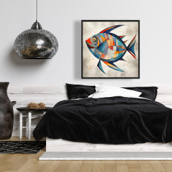 Framed 36 x 36 - Geometric fish