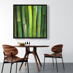 Framed 36 x 36 - Green bamboo