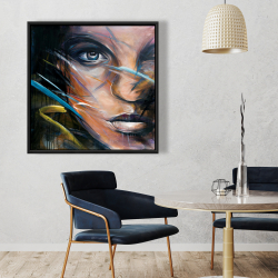 Framed 36 x 36 - Colorful woman face