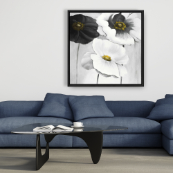 Framed 36 x 36 - Assorted white flowers