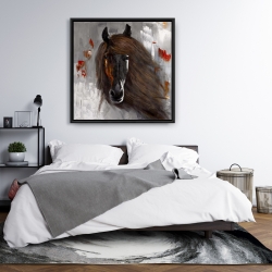 Framed 36 x 36 - Proud brown horse