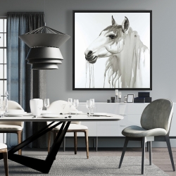 Framed 36 x 36 - Beautiful white horse
