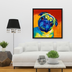 Framed 36 x 36 - Curious pug
