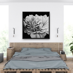 Framed 36 x 36 - Beautiful black and white flower