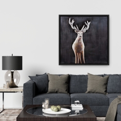 Framed 36 x 36 - Lonely deer
