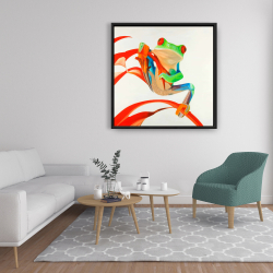 Framed 36 x 36 - Red-eyed frog