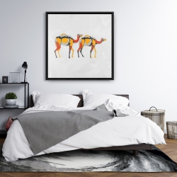 Framed 36 x 36 - Abstract dromedaries