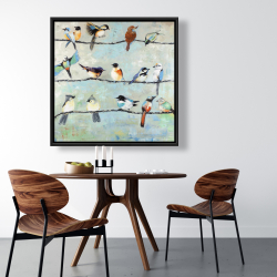 Framed 36 x 36 - Small colorful birds