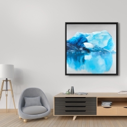 Framed 36 x 36 - Iceland icebergs