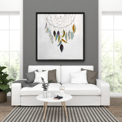 Framed 36 x 36 - Dreamcatcher with feathers