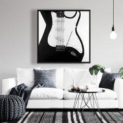 Framed 36 x 36 - Black electric guitar