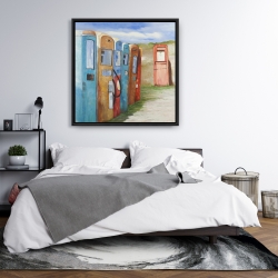 Framed 36 x 36 - Old gas pumps