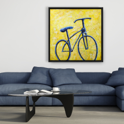 Framed 36 x 36 - Blue bike abstract