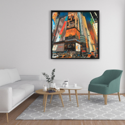 Framed 36 x 36 - Illuminated new york city street
