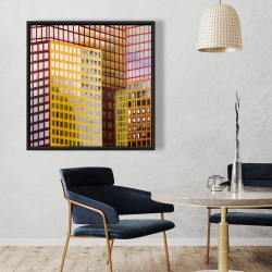 Framed 36 x 36 - Skyscrapers