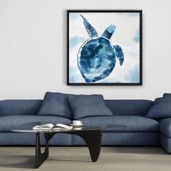 Encadré 36 x 36 - Tortue bleu