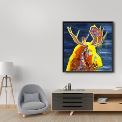 Framed 36 x 36 - Colorful moose