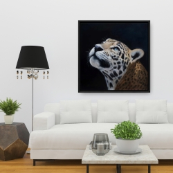 Framed 36 x 36 - Realistic leopard face