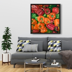 Framed 36 x 36 - A lot of peppers
