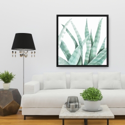 Framed 36 x 36 - Watercolor striped desert plant