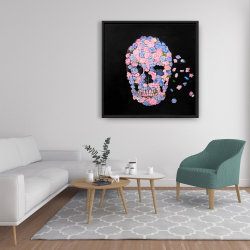 Framed 36 x 36 - Flower skull
